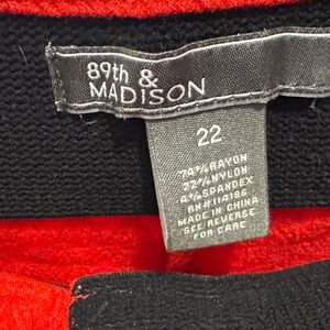 89th & Madison Vibrant Red and Classic Black Garment